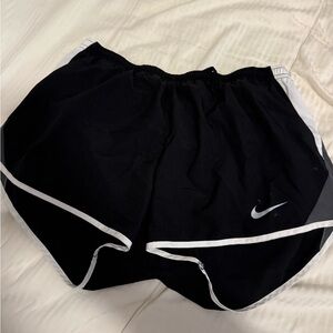 Nike Women's Black and White Athletic Shorts